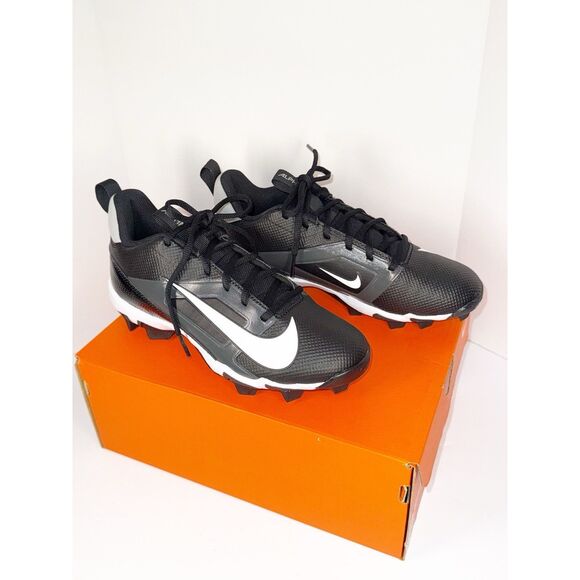 Nike Kids Alpha Menace 4 Shark Football Cleats 5.5 Wide Black Grey White NWB - Picture 1 of 16